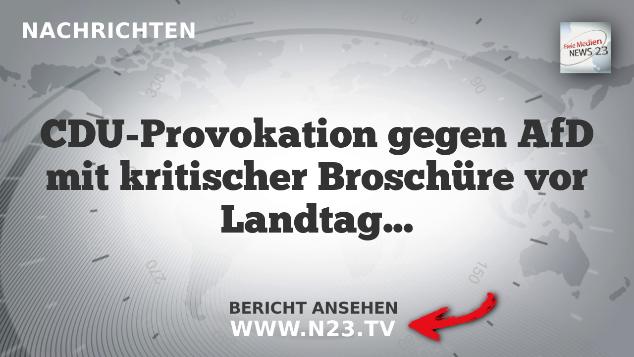 CDU-Provokation gegen AfD mit kritischer Broschüre vor Landtagswahlen