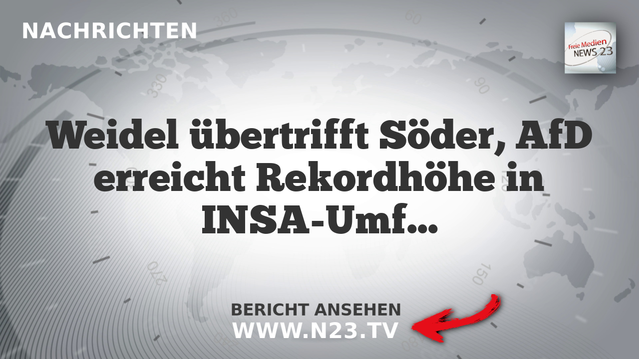Weidel übertrifft Söder, AfD erreicht Rekordhöhe in INSA-Umfrage